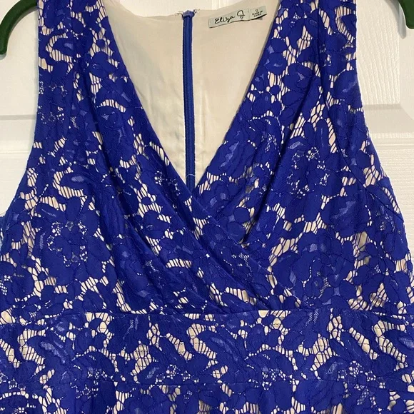 Eliza J Cobalt Blue Lace Dress - Picture 3 of 4